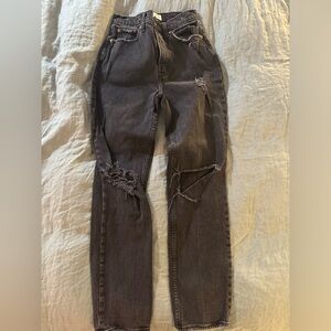 Abercrombie & Fitch The 90s Straight Ultra High Rise Curve Love Ripped